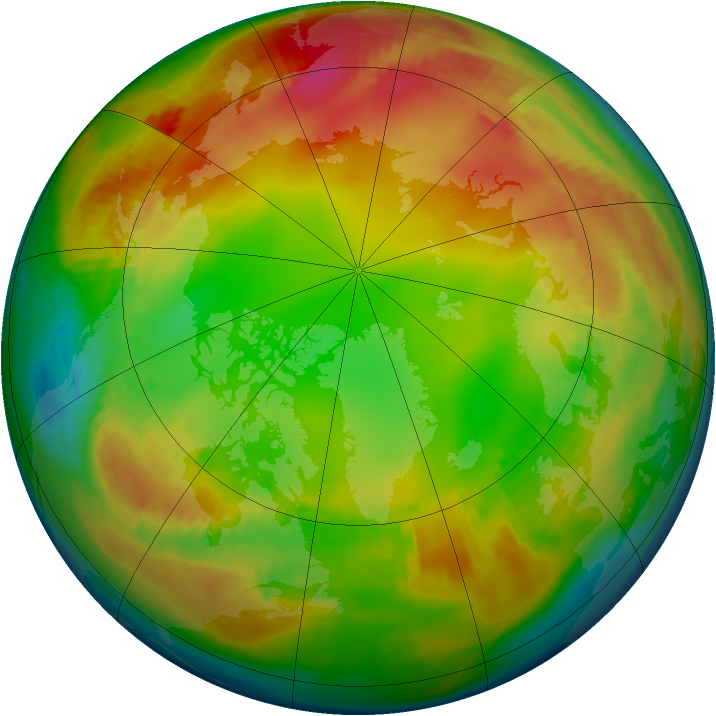 Arctic ozone map for 15 January 1982